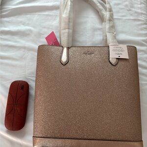 Kate Spade Rose Gold Glitter Tote